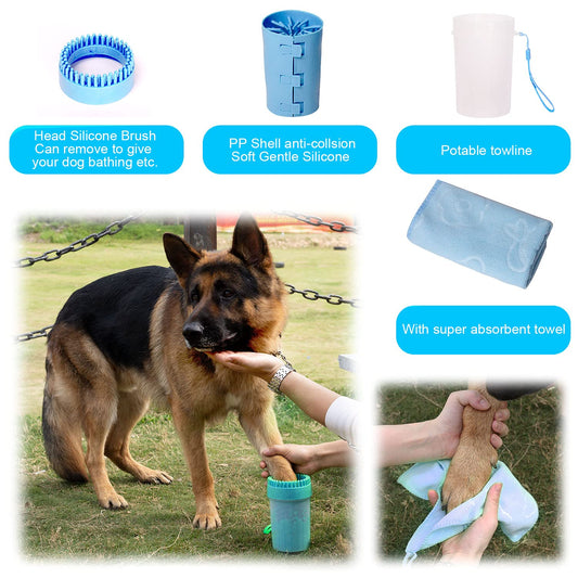 Dog Paw Cleaner Dog Brush Dog Grooming Portable Dog Paw Foot Washing Cup for Cats and Dogs